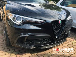 Alfa Romeo Stelvio Carbon Fiber Front Bumper Flaps - Quadrifoglio